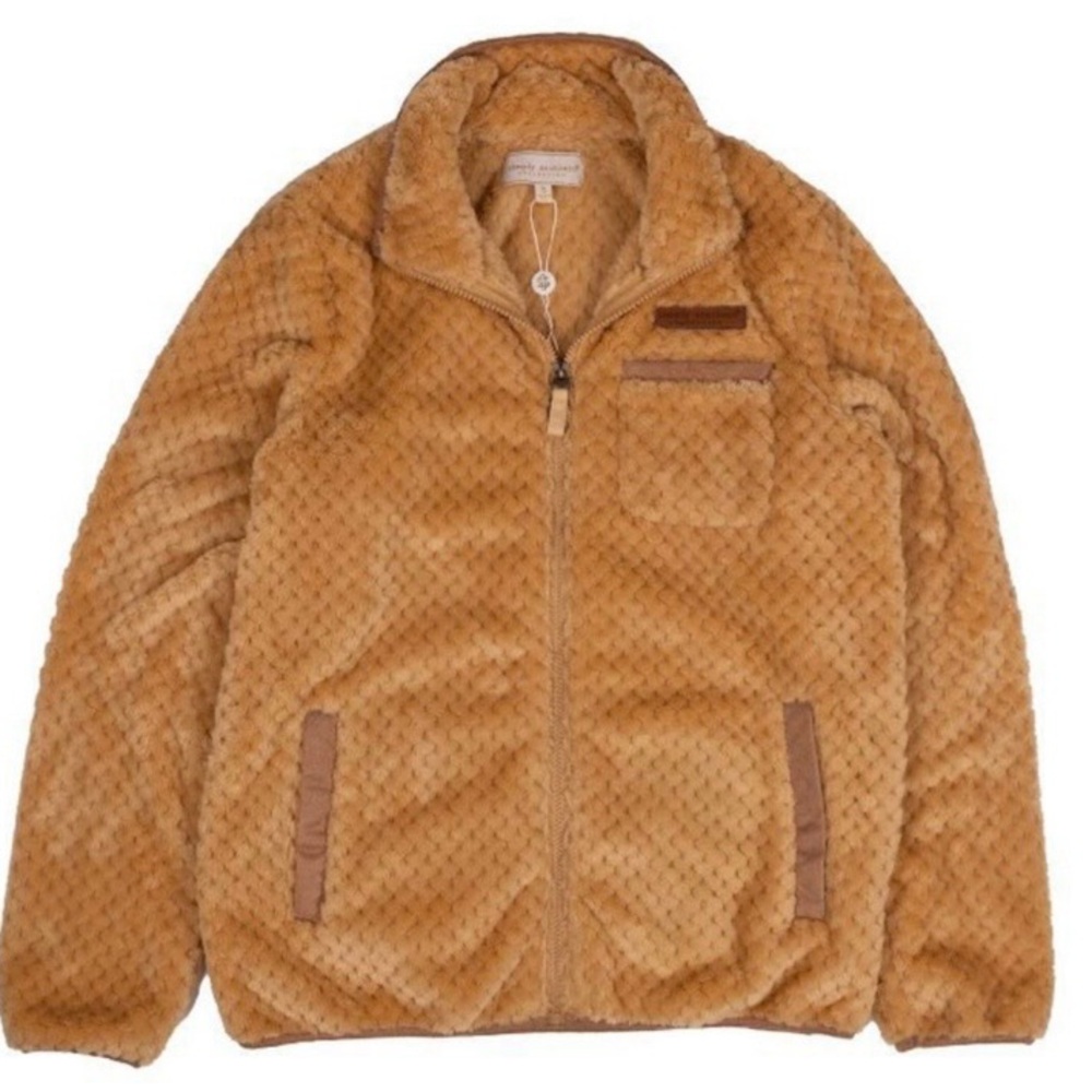 Women's Simply Southern Simply Soft Zip Up Jacket, Size XXL in Latte